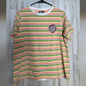 Santa Cruz Striped Cali Poppy Shirt Small Surfer Beach